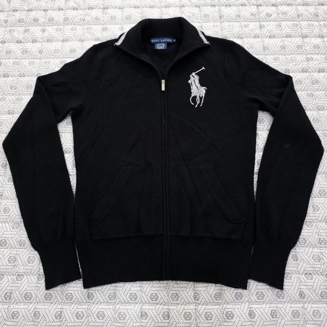 정품 폴로랄프로렌 큐빅 빅포니 블랙 니트집업 (여성 44-55초 상품이미지2