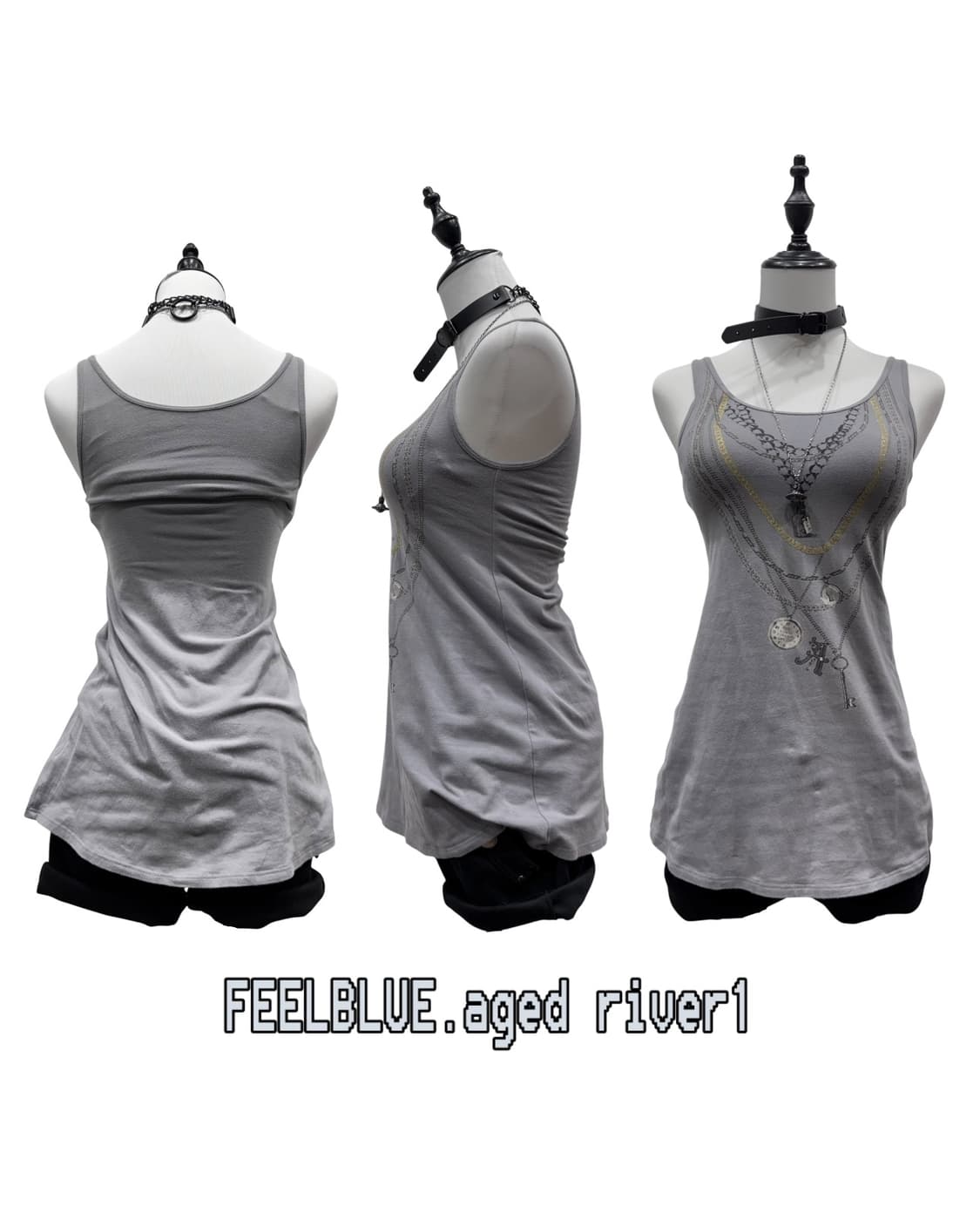 Punk Layered Gray Set 펑크 블랙&그레이 3pcs 세트 상품이미지3