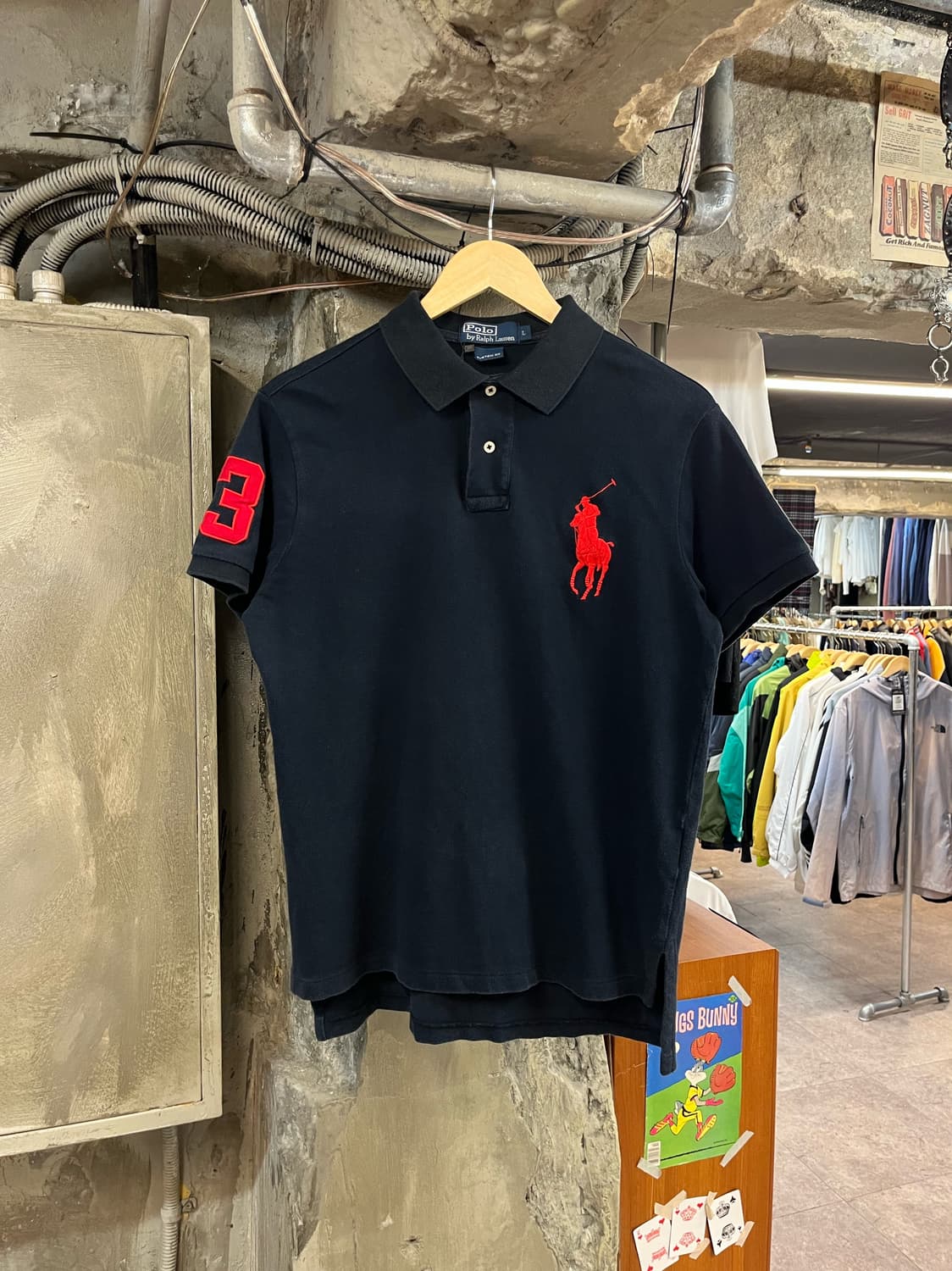 폴로 랄프로렌 빅포니 반팔 카라티 블랙 L #csz2731  상품이미지1