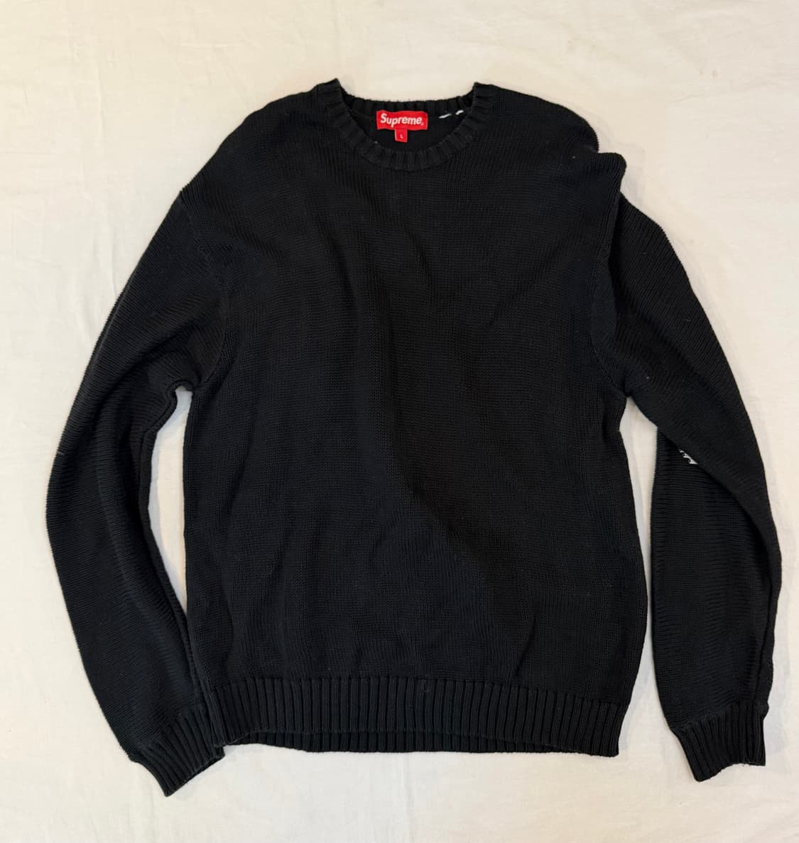 20SS 슈프림 백로고 니트 스웨터 블랙 상품이미지4