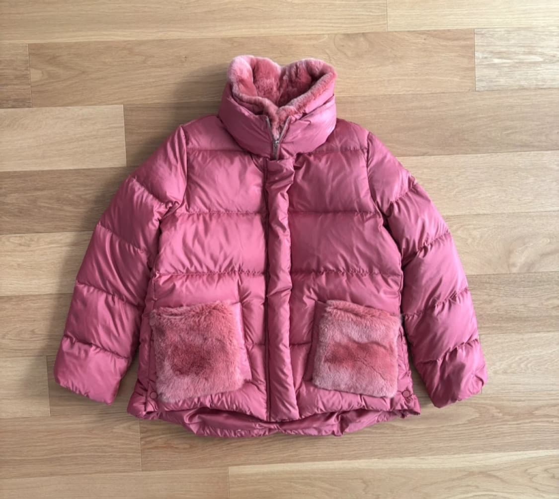 블루페페 서하얀 착용 구스다운 하프 패딩 55 상품이미지5