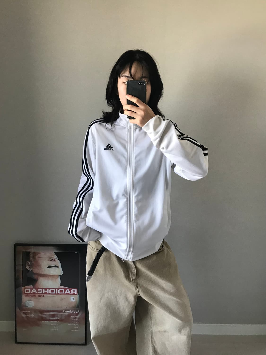 아디다스 삼선로고 사이드라인 트랙탑 화이트 져지 상품이미지3