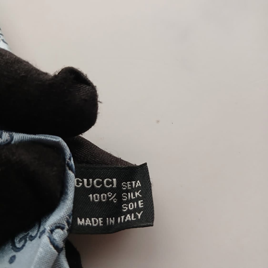 구찌 실크 스카이블루 GG 패턴 넥타이 8.9cm B등급 A18312
 상품이미지10