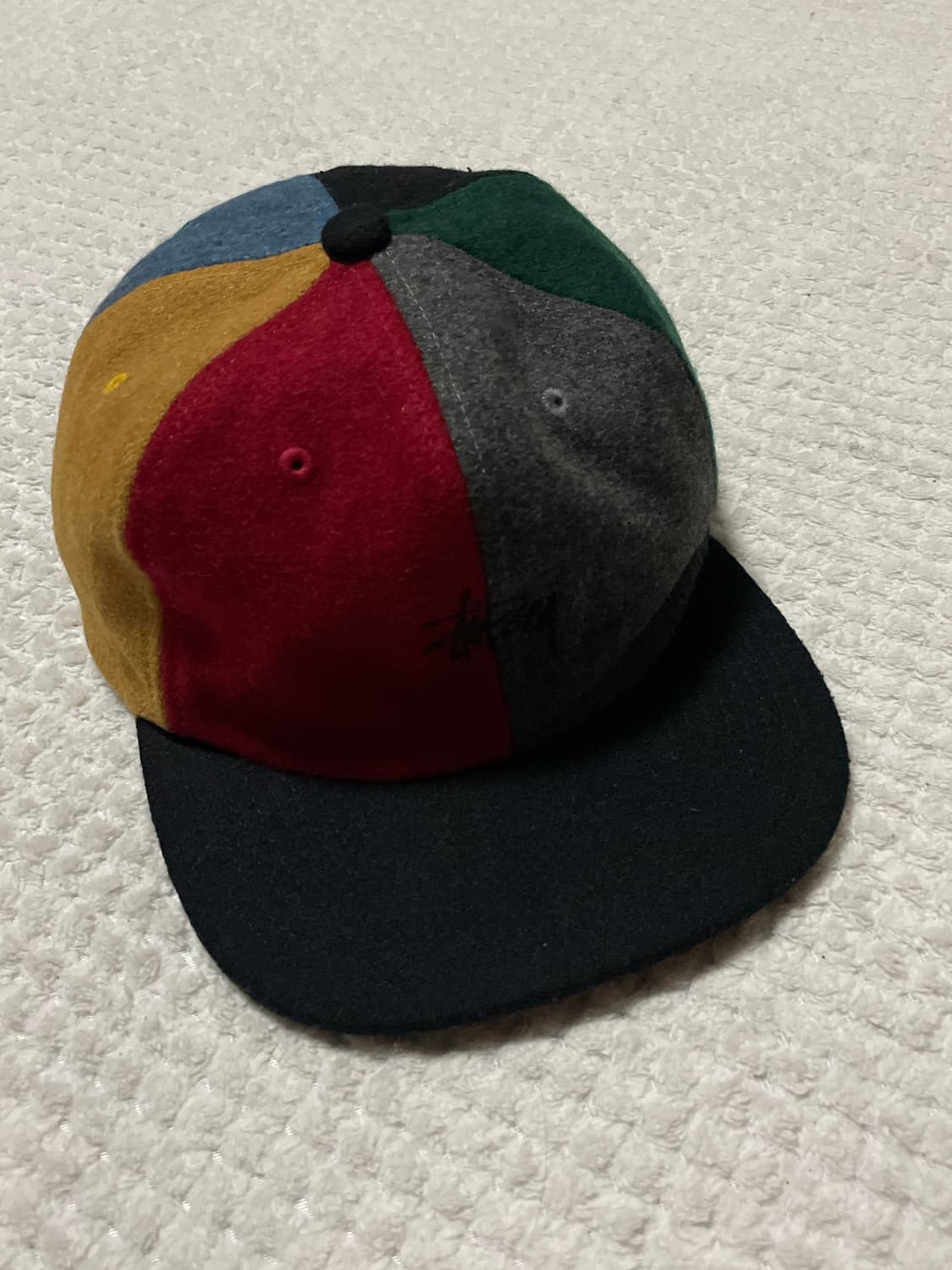 STUSSY 스투시 6패널 멀티컬러 멜톤 울 스트랩백 볼캡 상품이미지3