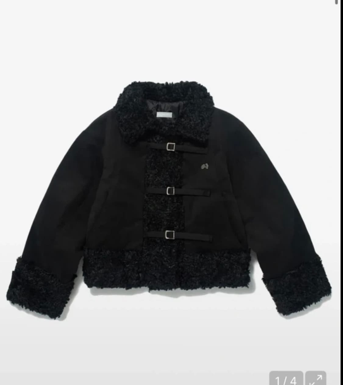 허그유어스킨 무스탕 시어링 퍼자켓 블랙 상품이미지1