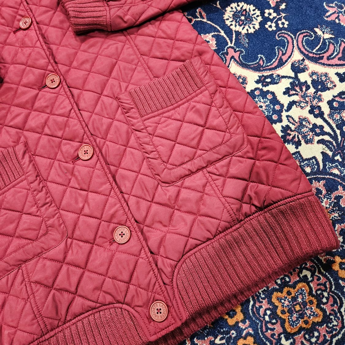 라코스테(Lacoste) 니트 배색 퀄팅 후드 자켓 38size 상품이미지4