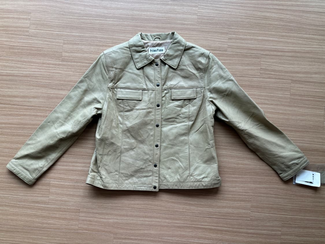 재패니즈 베이지 카라 레더자켓 상품이미지5