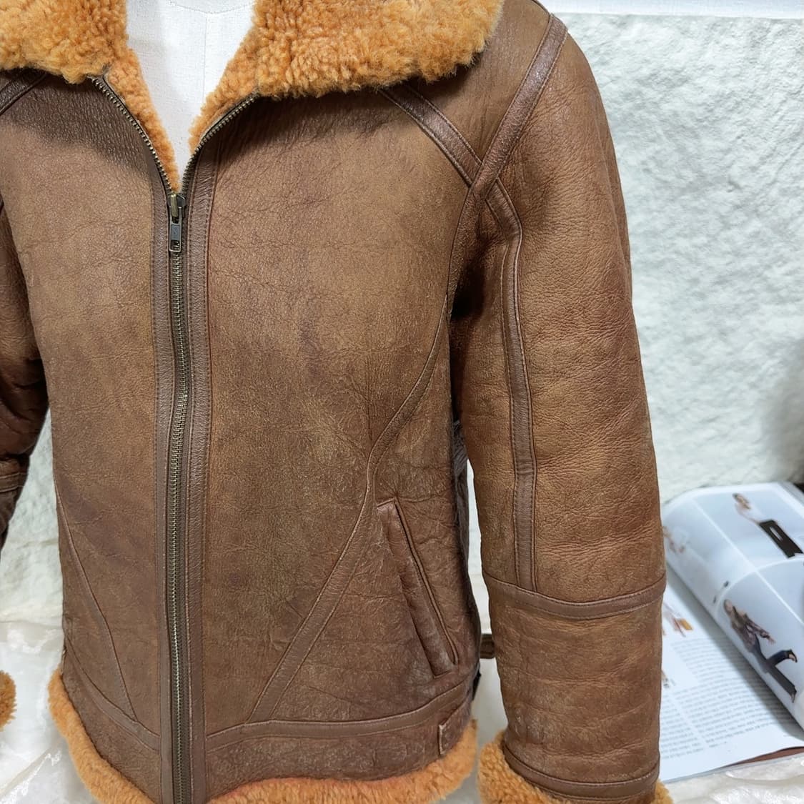 빈티지 양가죽 메리노 양털 코트 무스탕 상품이미지4