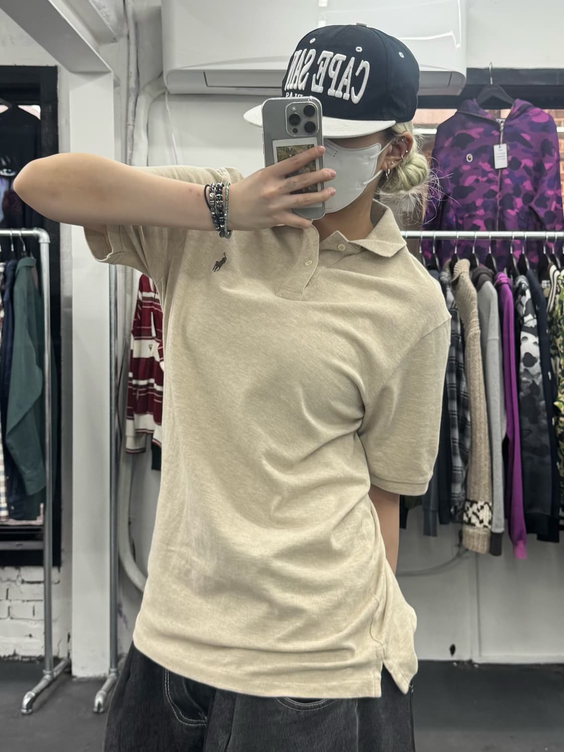 폴로 랄프로렌 베이지 카라 티셔츠 상품이미지5