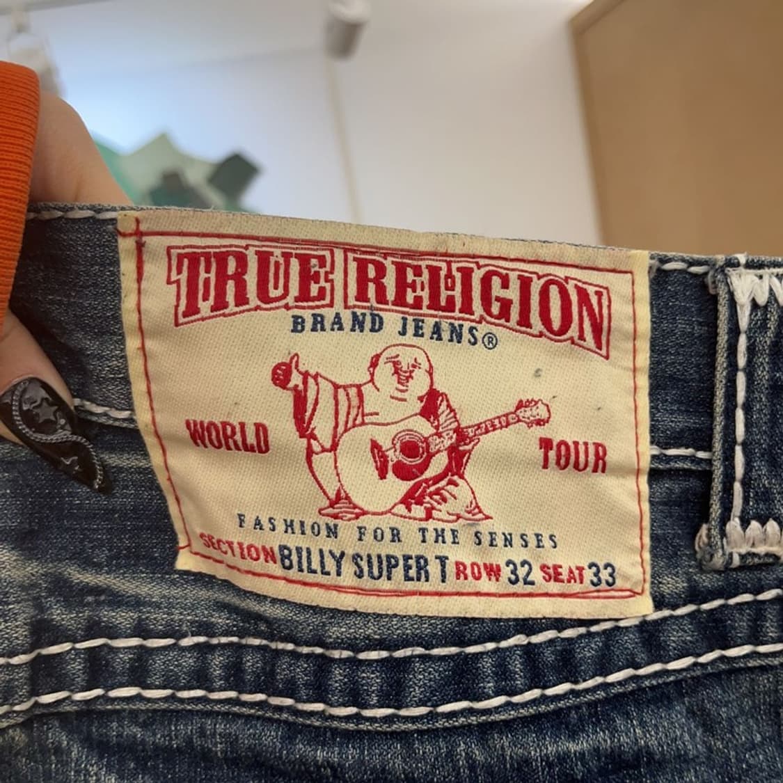 트루릴리전 빌리슈퍼티 키치 캐주얼 스티치 데님팬츠 32인치 C08630 상품이미지5