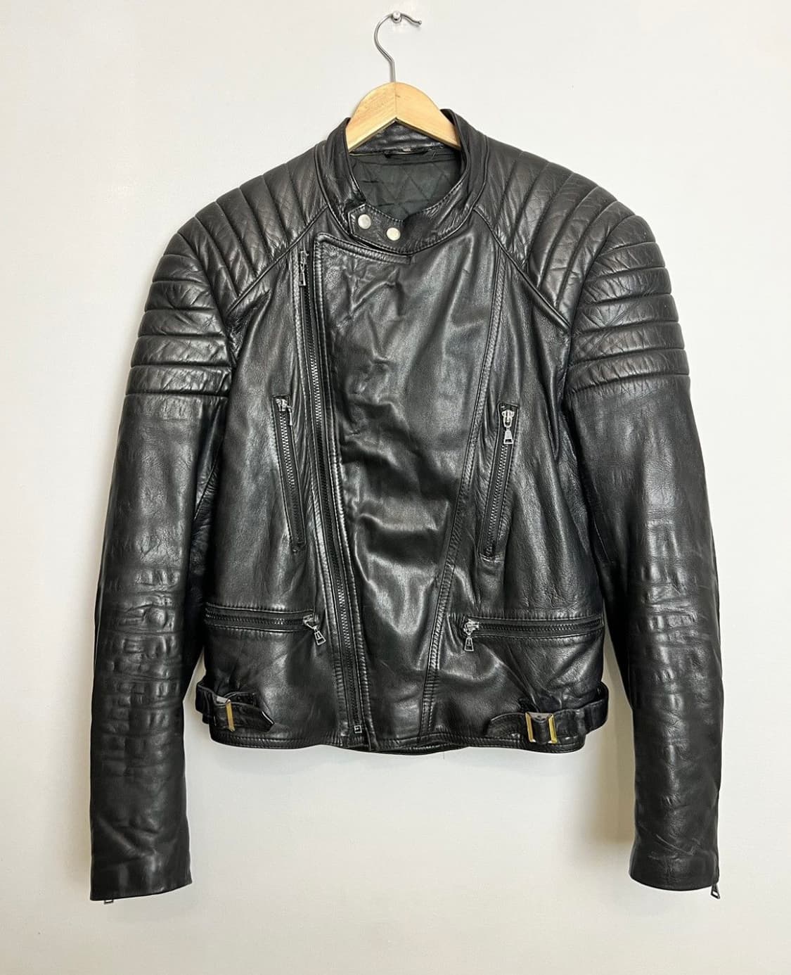 빈티지 모터사이클 레더 바이커 자켓 상품이미지1