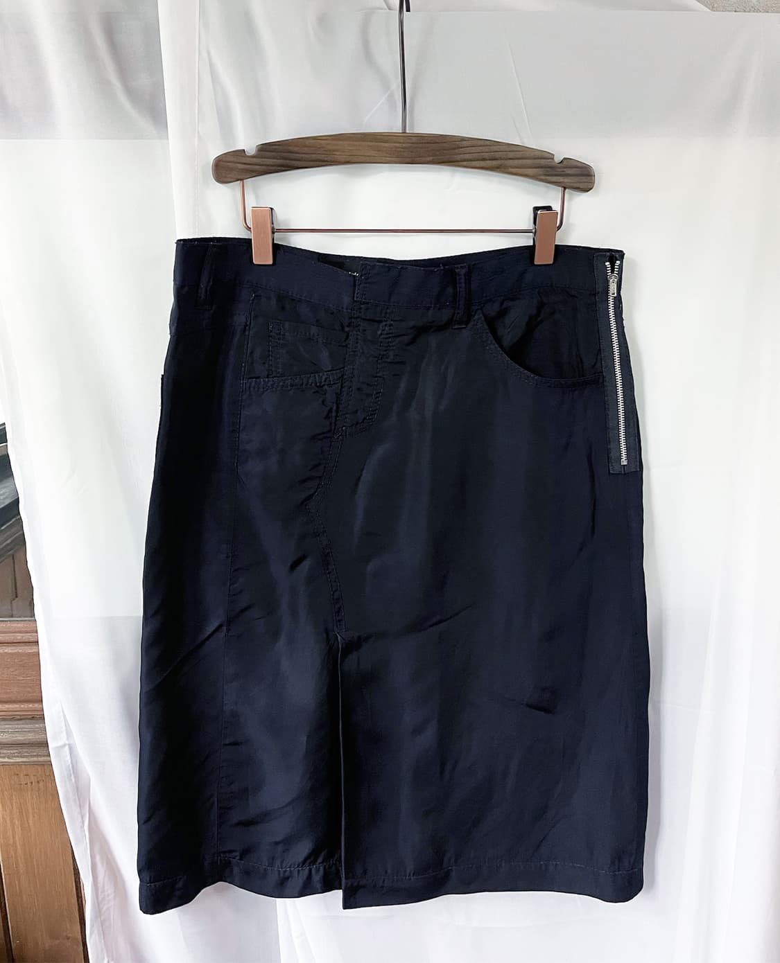 COMME DES GARCONS draped skirt navy 상품이미지5