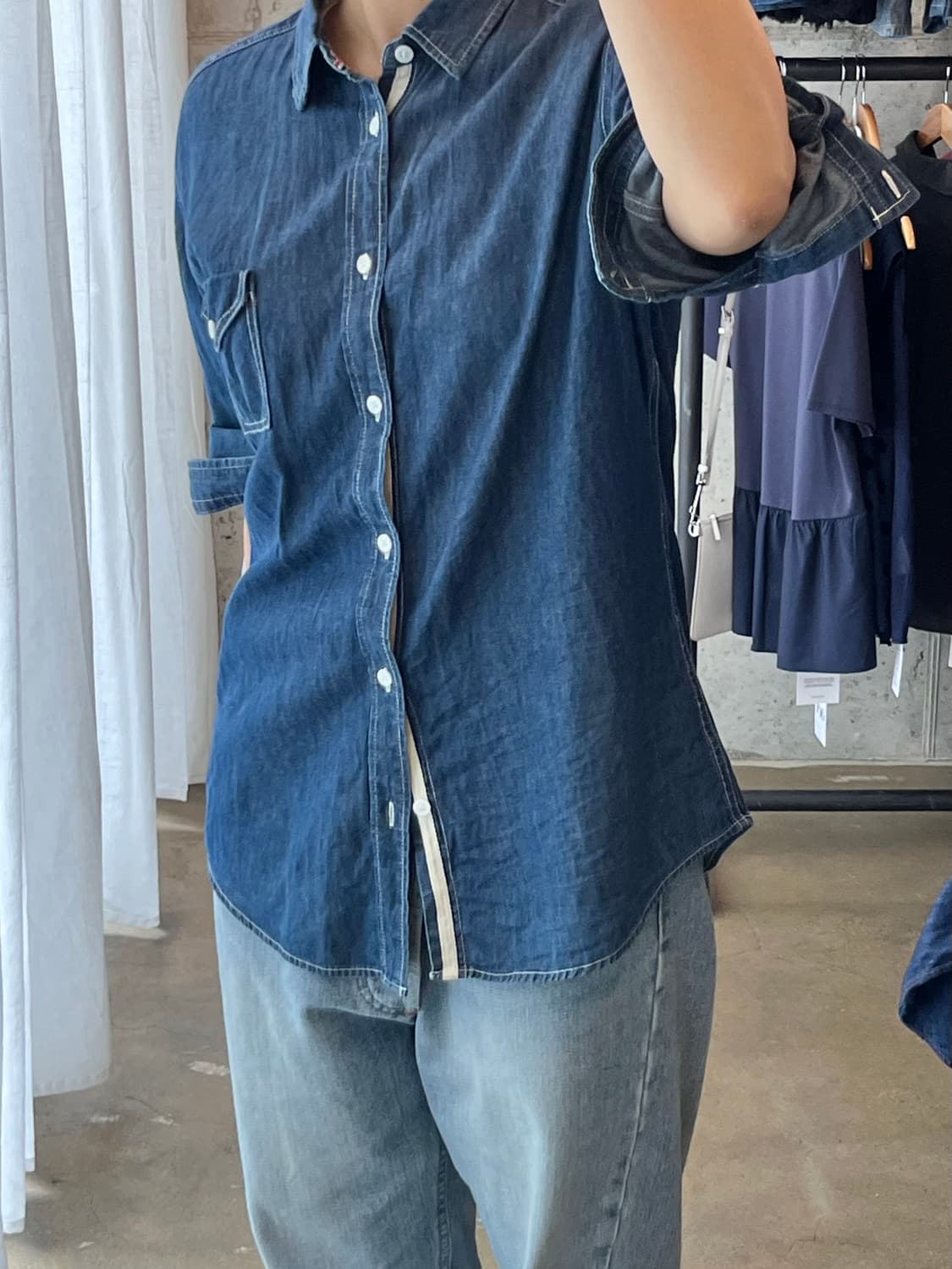 베네통 데님 셔츠 상품이미지10