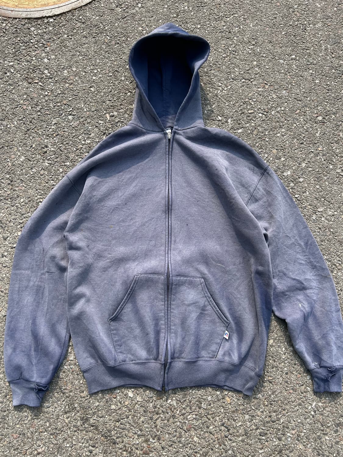 90‘s 러셀 썬페이드 후드집업 네이비 XL 상품이미지1