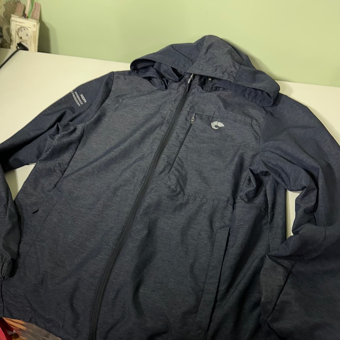 95 M 네파 다크네이비 후드탈부착 경량 등산 바람막이 상품이미지2