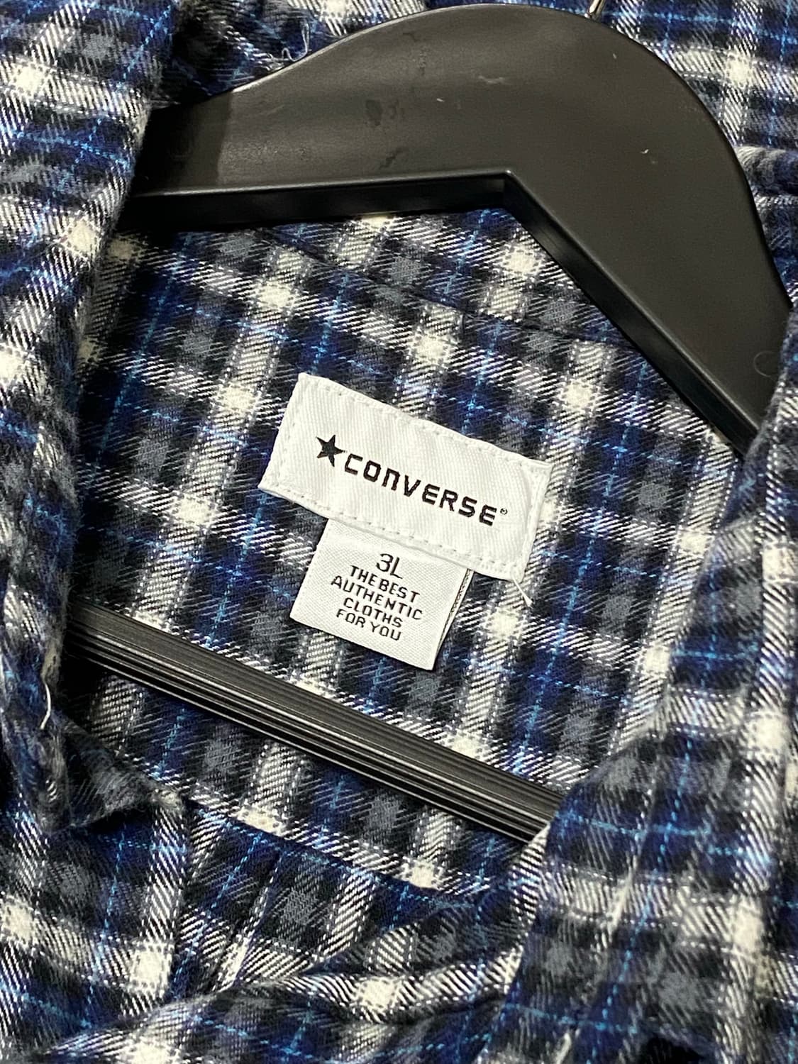 Converse 블루 포켓 체크 셔츠 상품이미지6