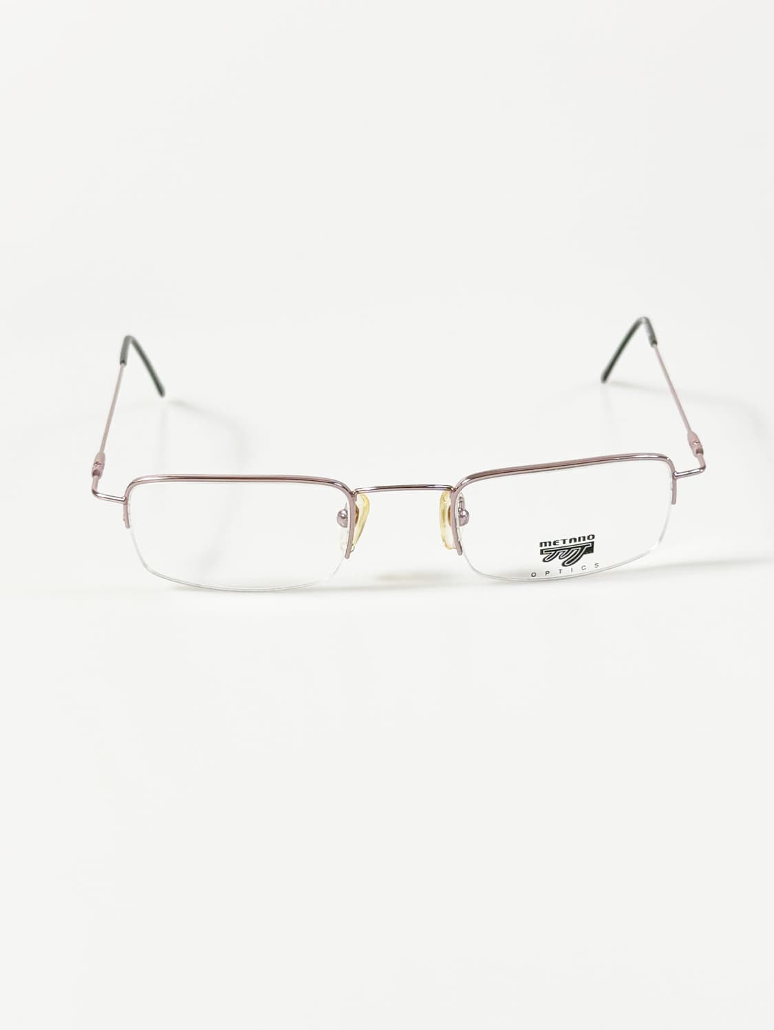 90s METANO 라이트 핑크 메탈 반무테 빈티지 안경 상품이미지1