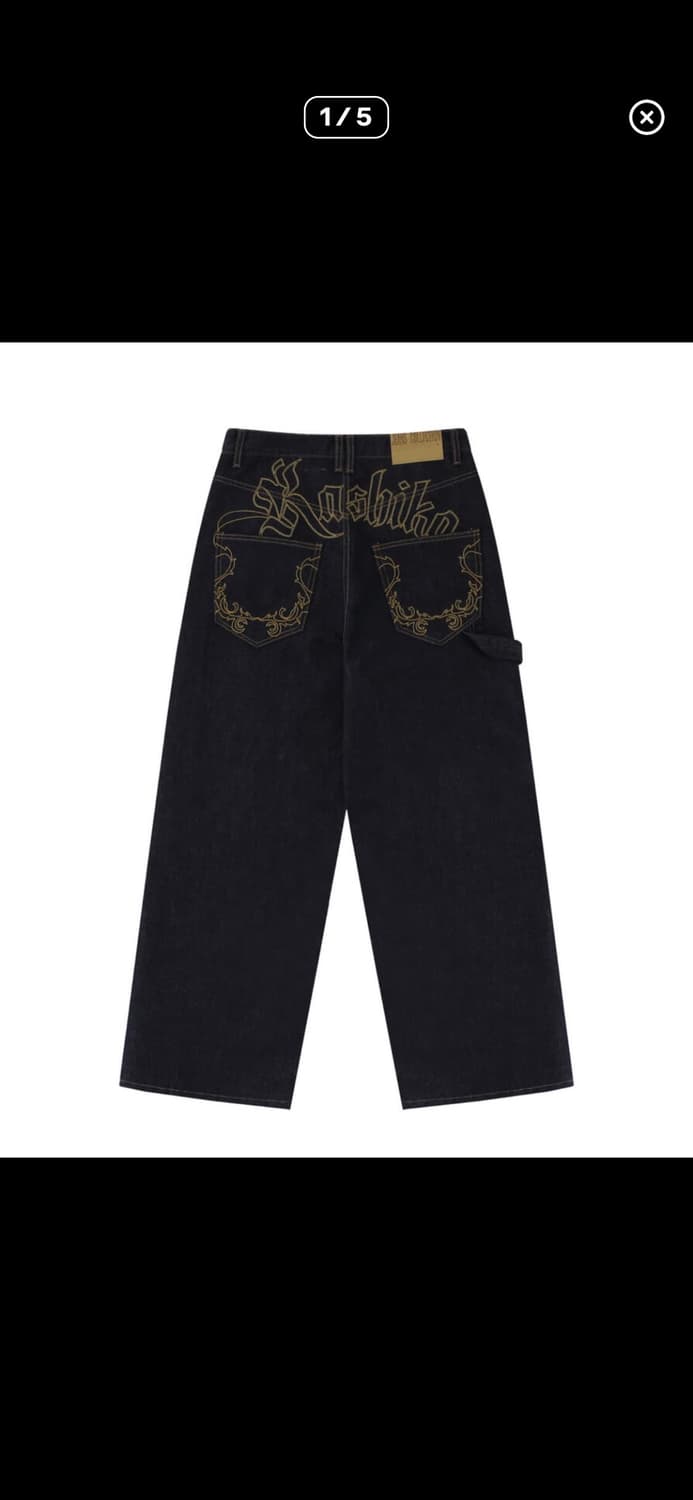 카시코 논페이드 데님 팬츠 바지 블루  상품이미지1