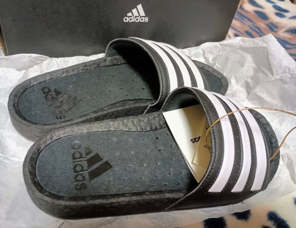 아디다스 아딜렛 부스트 쿠션 슬라이드 블랙 삼선 슬리퍼(255~260) 상품이미지1