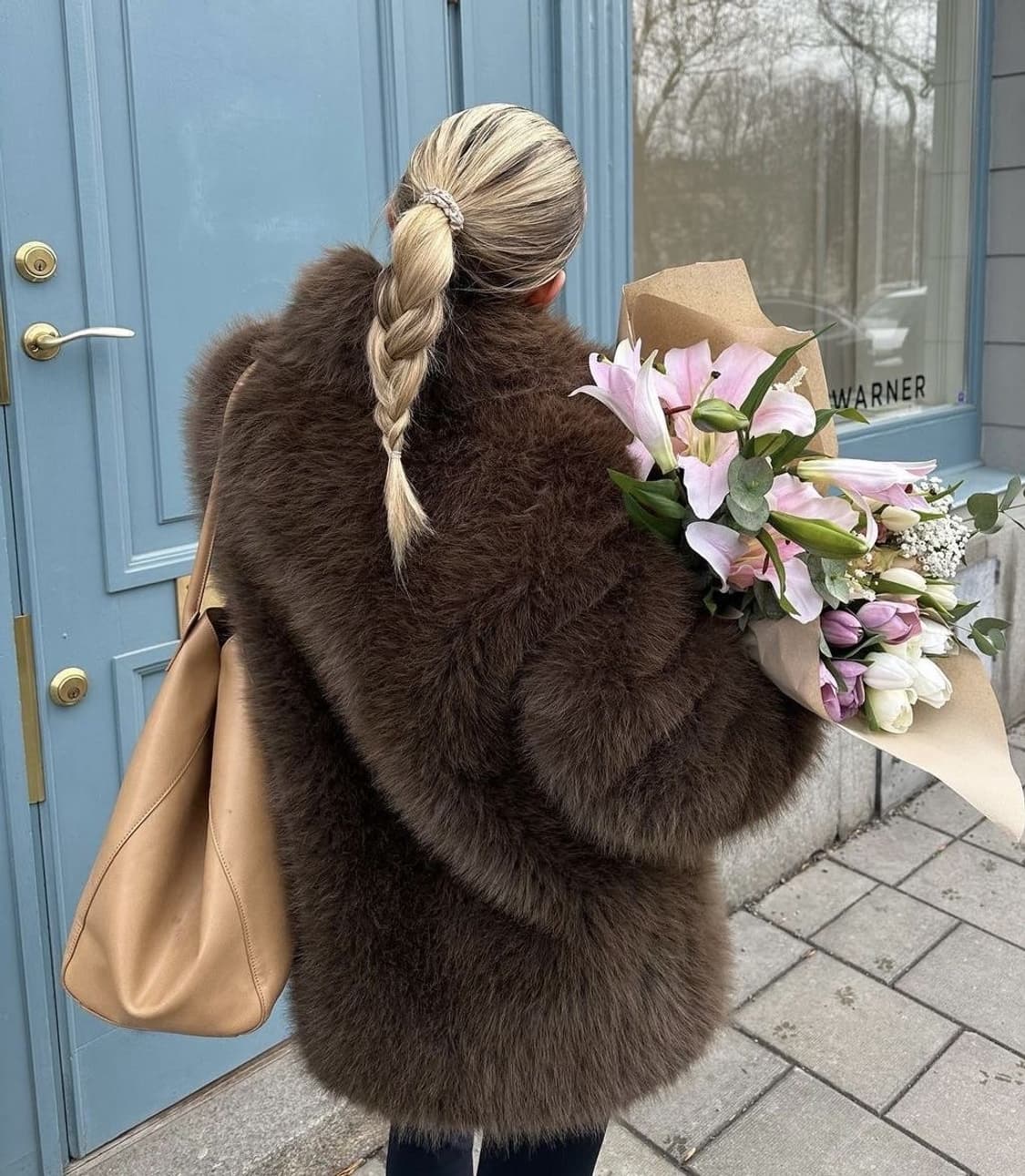 망고 브라운 퍼 자켓 상품이미지1