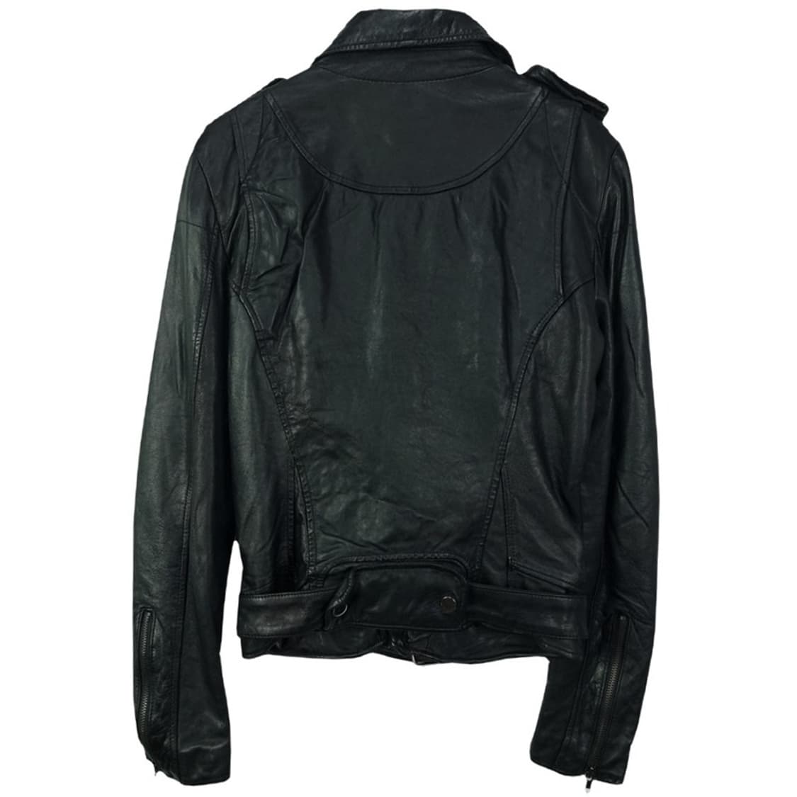 [빈티지] 리얼 램스킨 양가죽 고딕 사선 라이더 가죽 자켓 M18718 상품이미지3