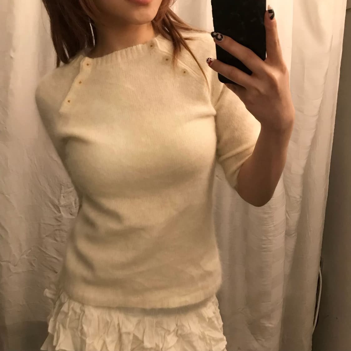 JPN Vintage 히메갸루 앙고라 반팔 니트 상품이미지1