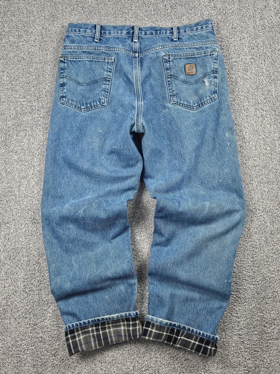 칼하트 헤비 플란넬 체크 데님 워크 팬츠 (36 X 32) / 10049 상품이미지4