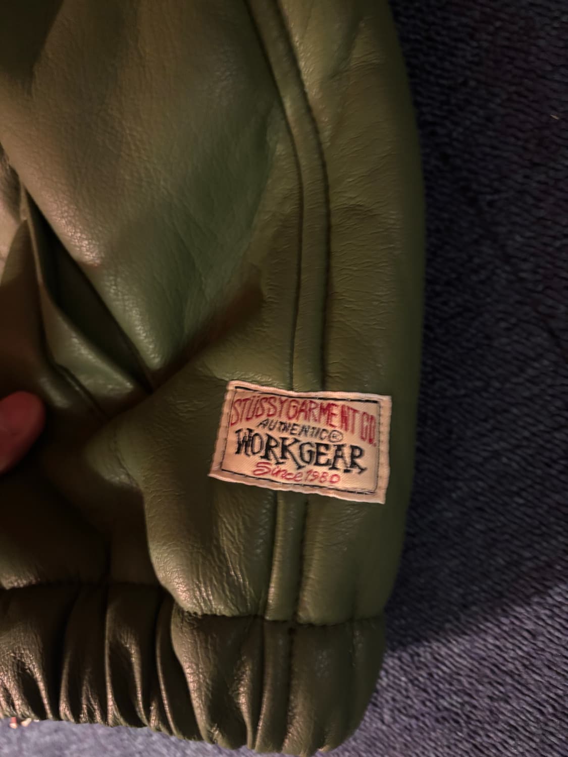 스투시 레더 후드집업 자켓 M 상품이미지3