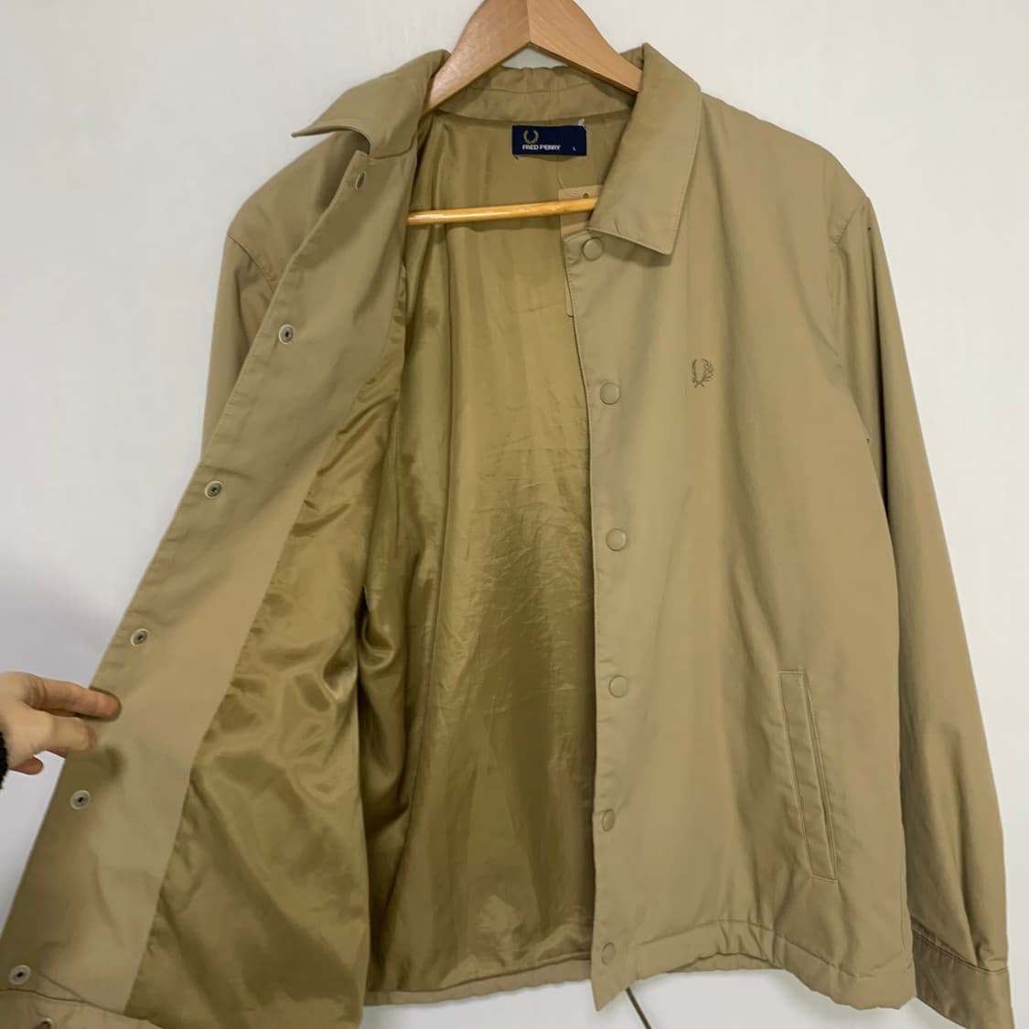 프레드페리 월계수 코치자켓 베이지 야상 자켓 트렌치 점퍼 L 상품이미지7