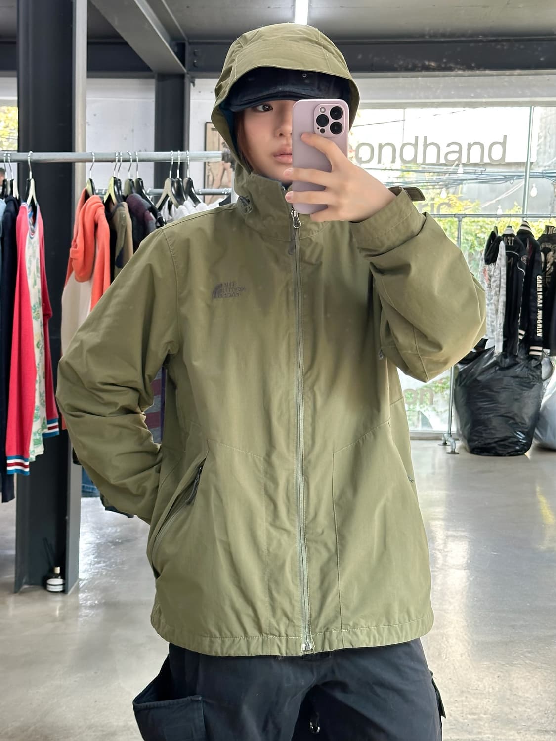 노스페이스 고프코어 하이벤트 윈드 자켓 카키올리브 상품이미지1