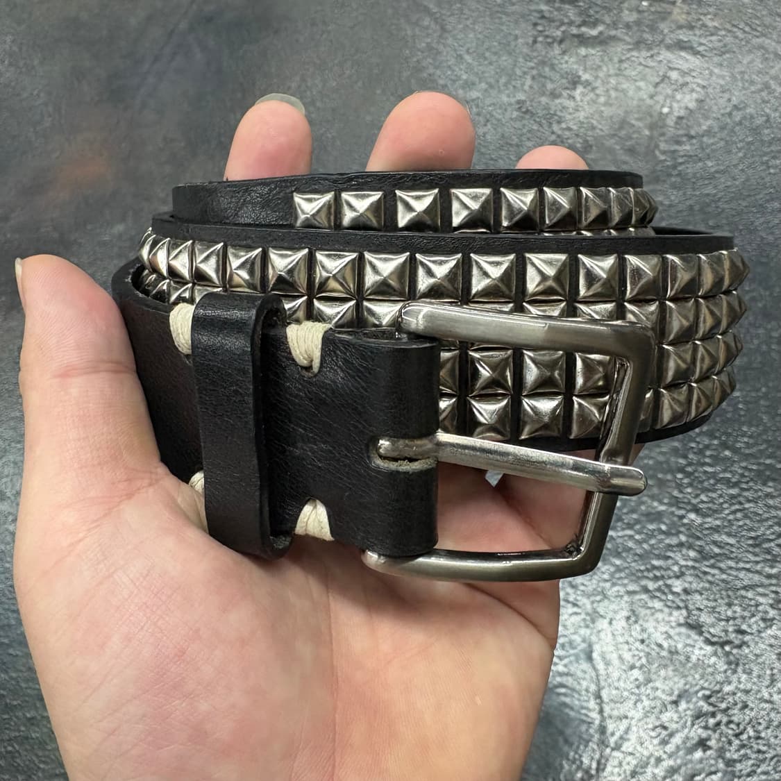 Itary made 스터드레더벨트 상품이미지2