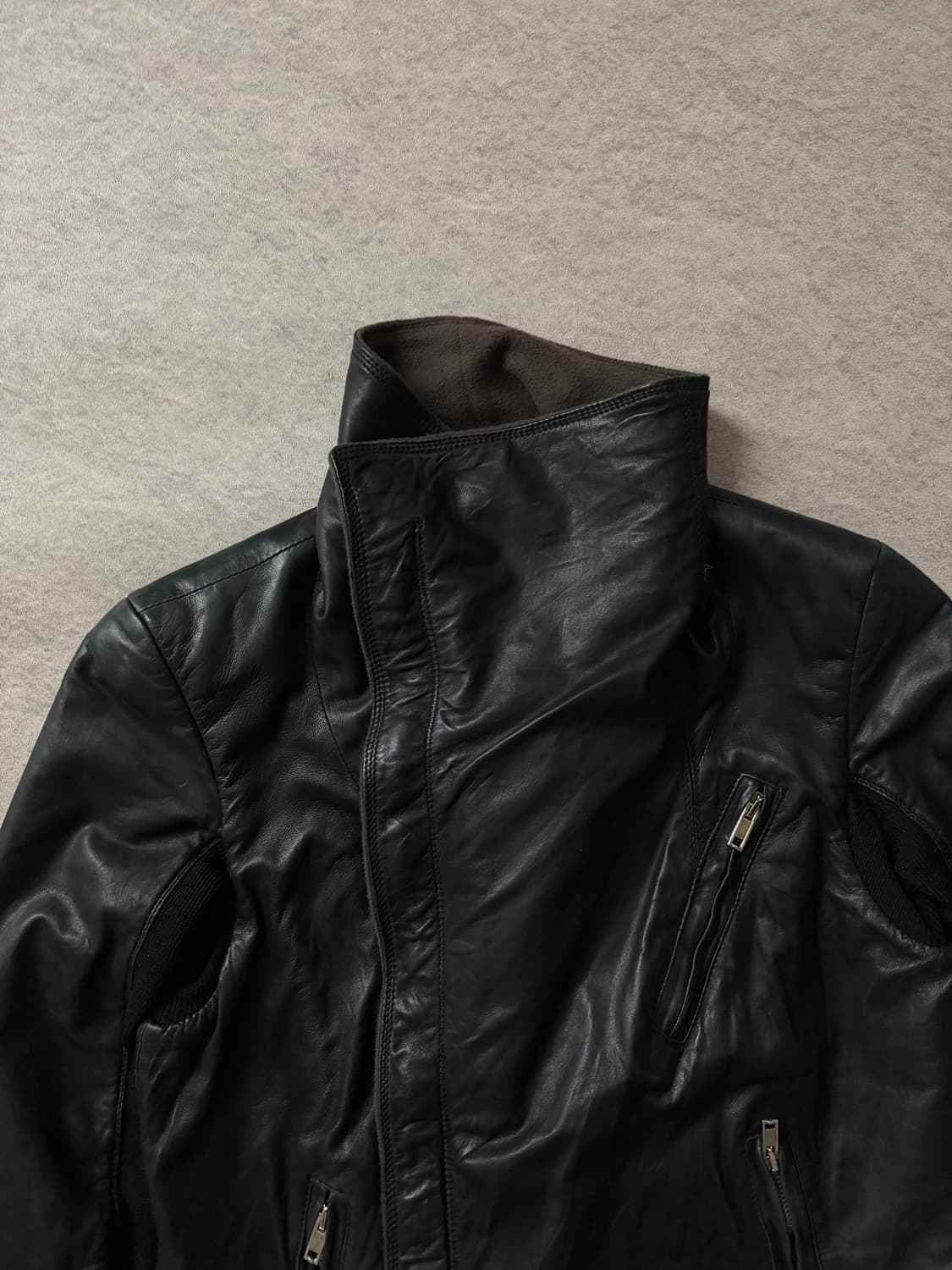 릭오웬스 램스킨 하이넥 자켓 상품이미지4