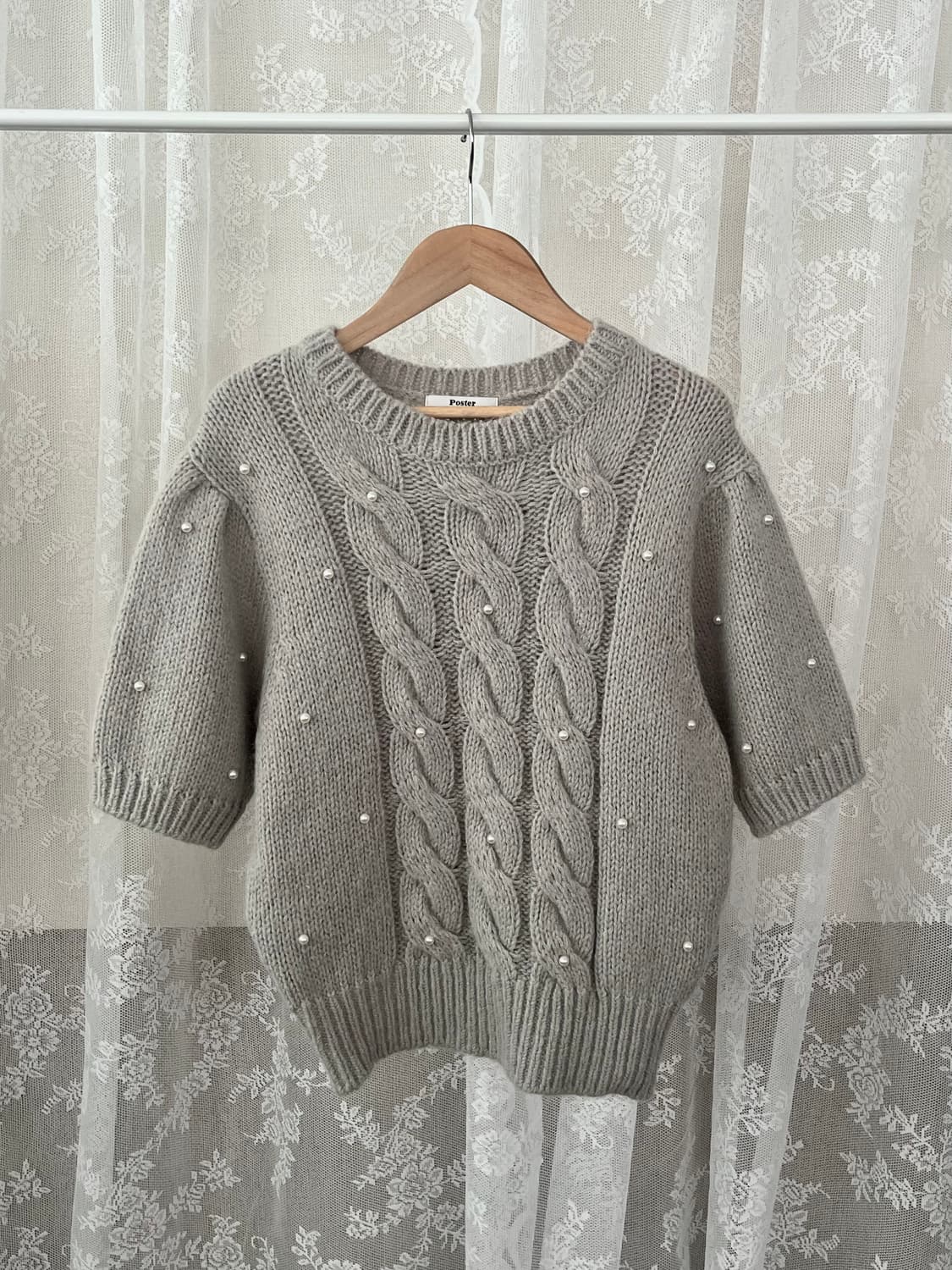 F) 제평 도매택 Poster 진주 알파카 니트 그레이 상품이미지1