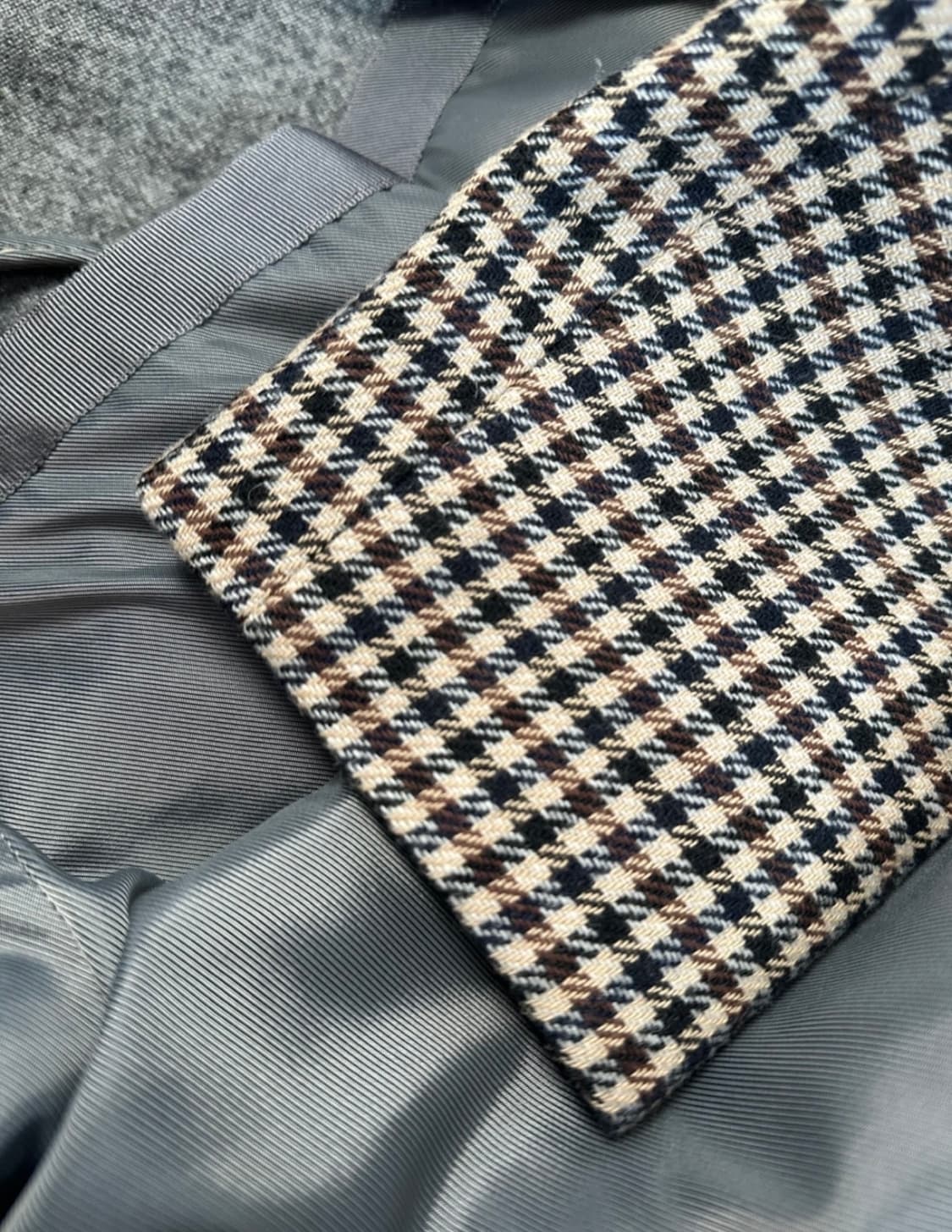 빈티지 체크 롱코트 상품이미지7