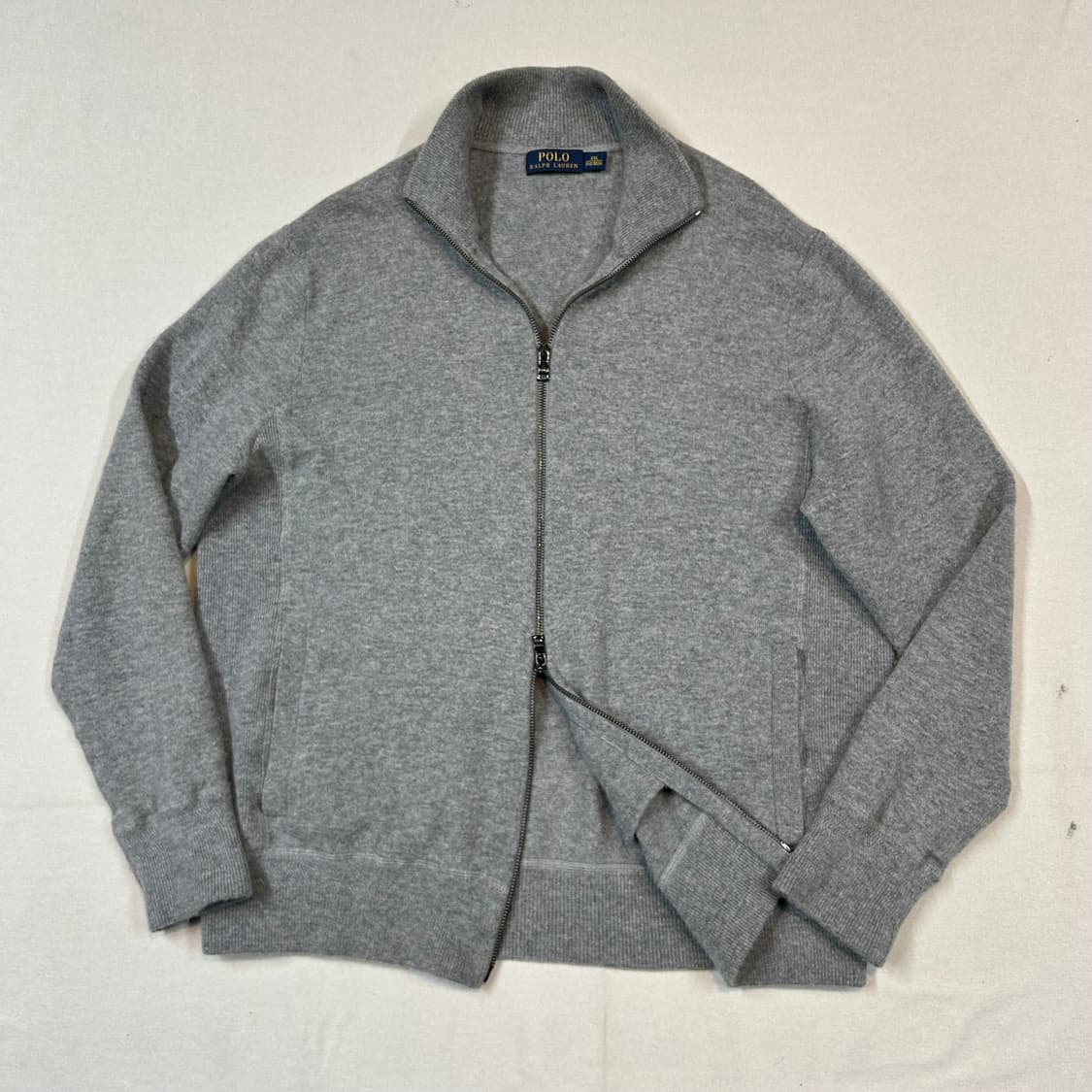 XXL) 폴로 랄프로렌 메리노울 니트 집업 그레이 2way지퍼 상품이미지1