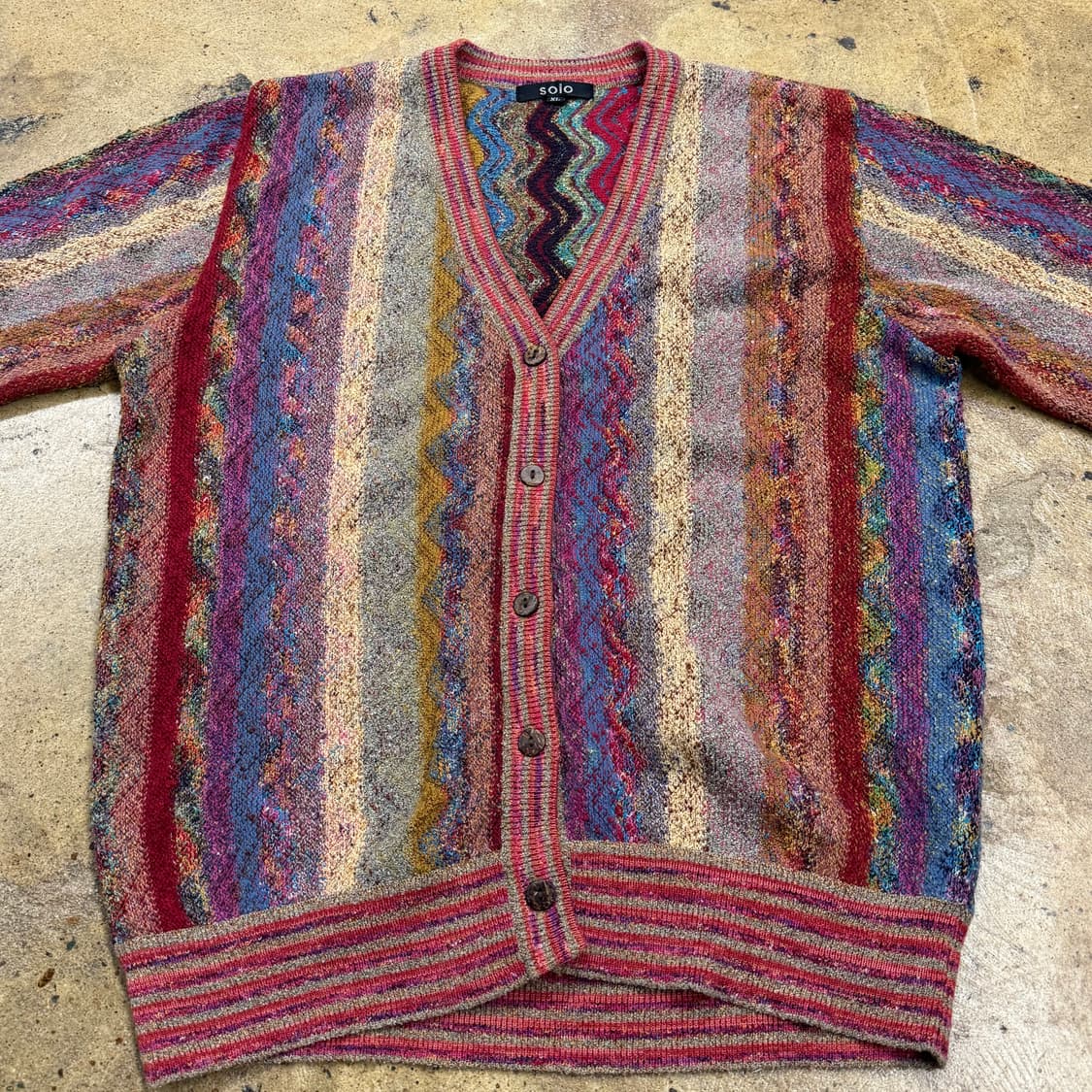 [정품/XL] solo 빈티지 케이블 니트 가디건 b8 상품이미지3