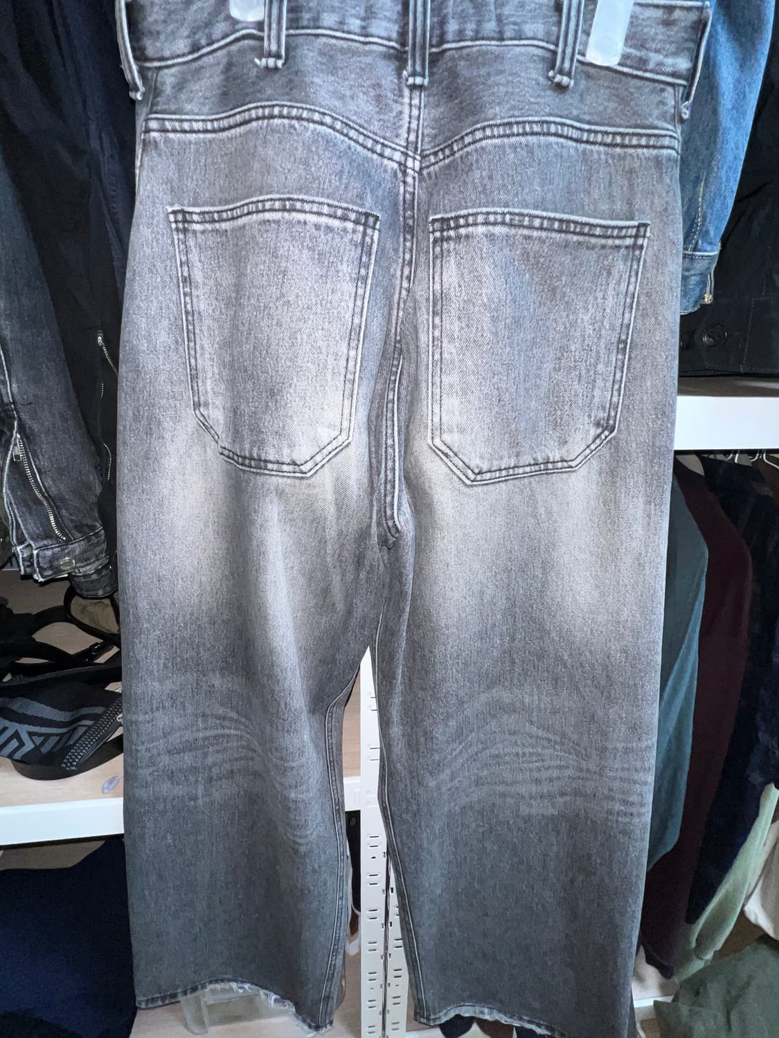 해칭룸 와이드 커브진 워시드 블랙 2(S) 사이즈 상품이미지4