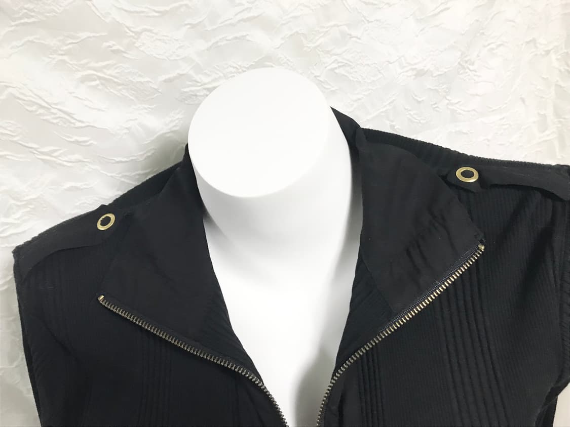 빈티지 beaumere 갸루 펑크 투웨이 금장 포켓 골지 집업 상품이미지5