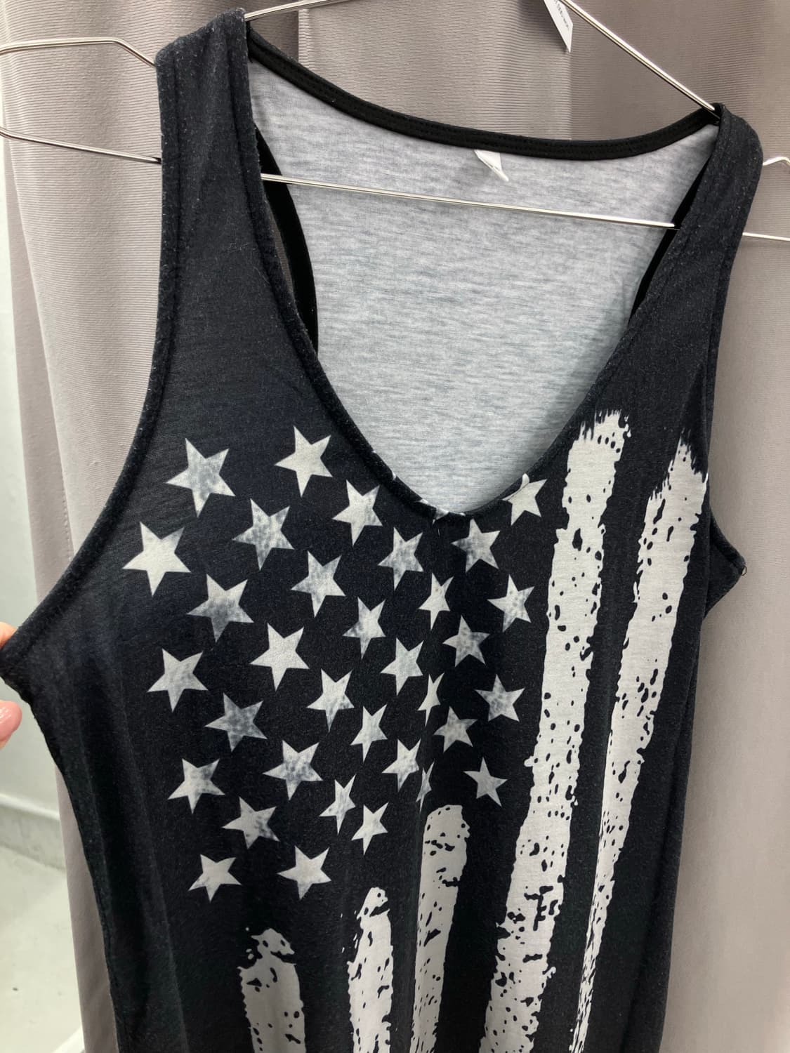 코튼 성조기그래픽 슬리브리스 원피스  상품이미지2