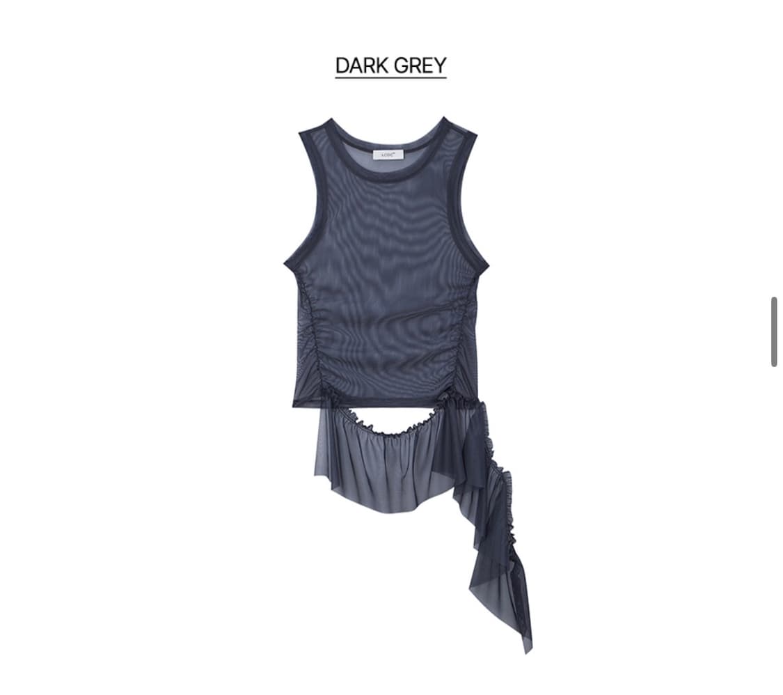 LCDC TM 메쉬 프릴 슬리브리스 탑 상품이미지1