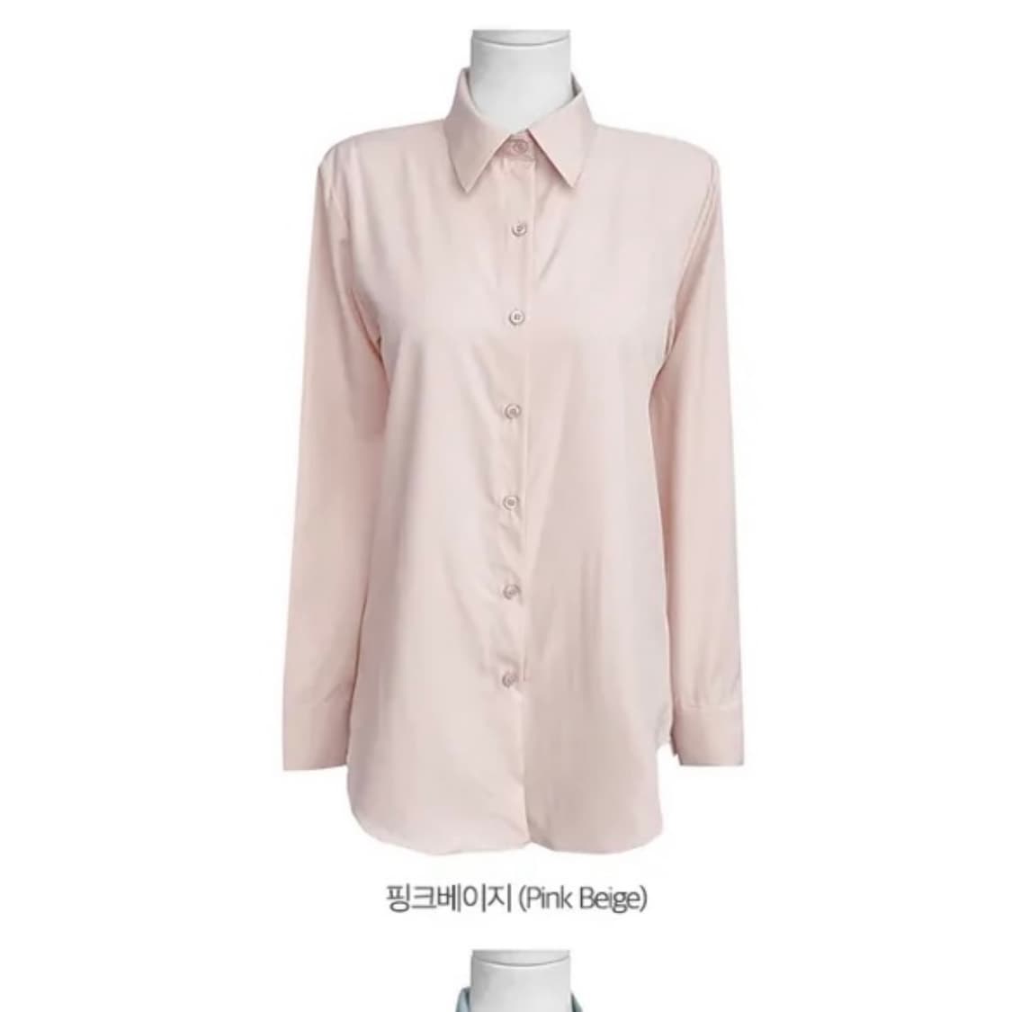 가나다란 베이직 기본 셔츠 블라우스 핑크베이지 상품이미지3