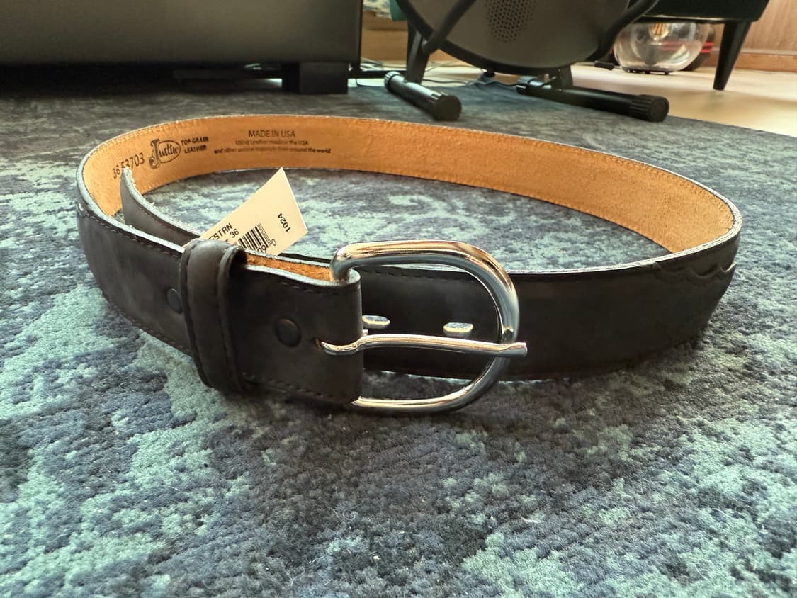 Made in USA 웨스턴 스웨이드 벨트 34-36 상품이미지5