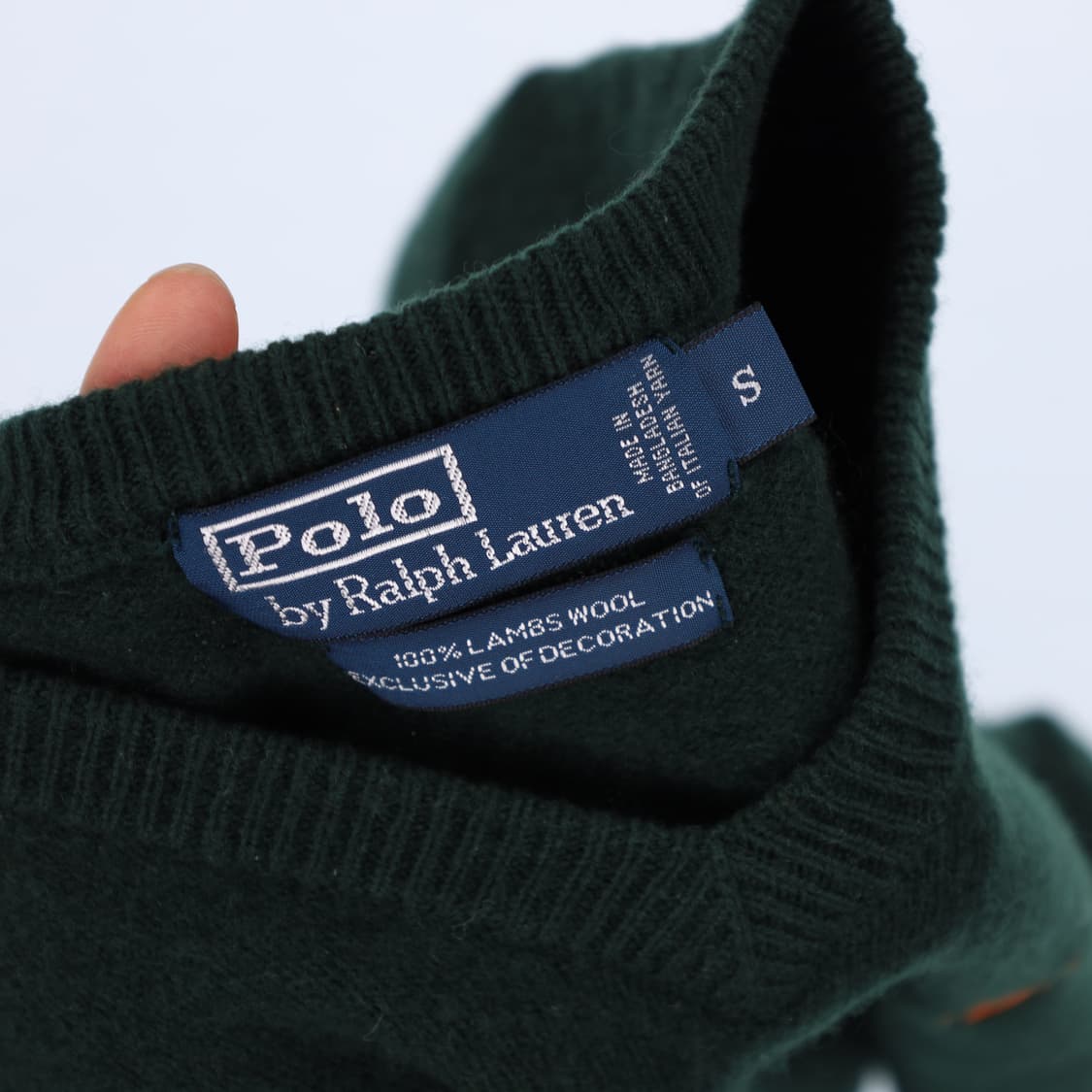 [S] 폴로 랄프로렌 램스울 브이넥 니트 그린 3816 상품이미지5