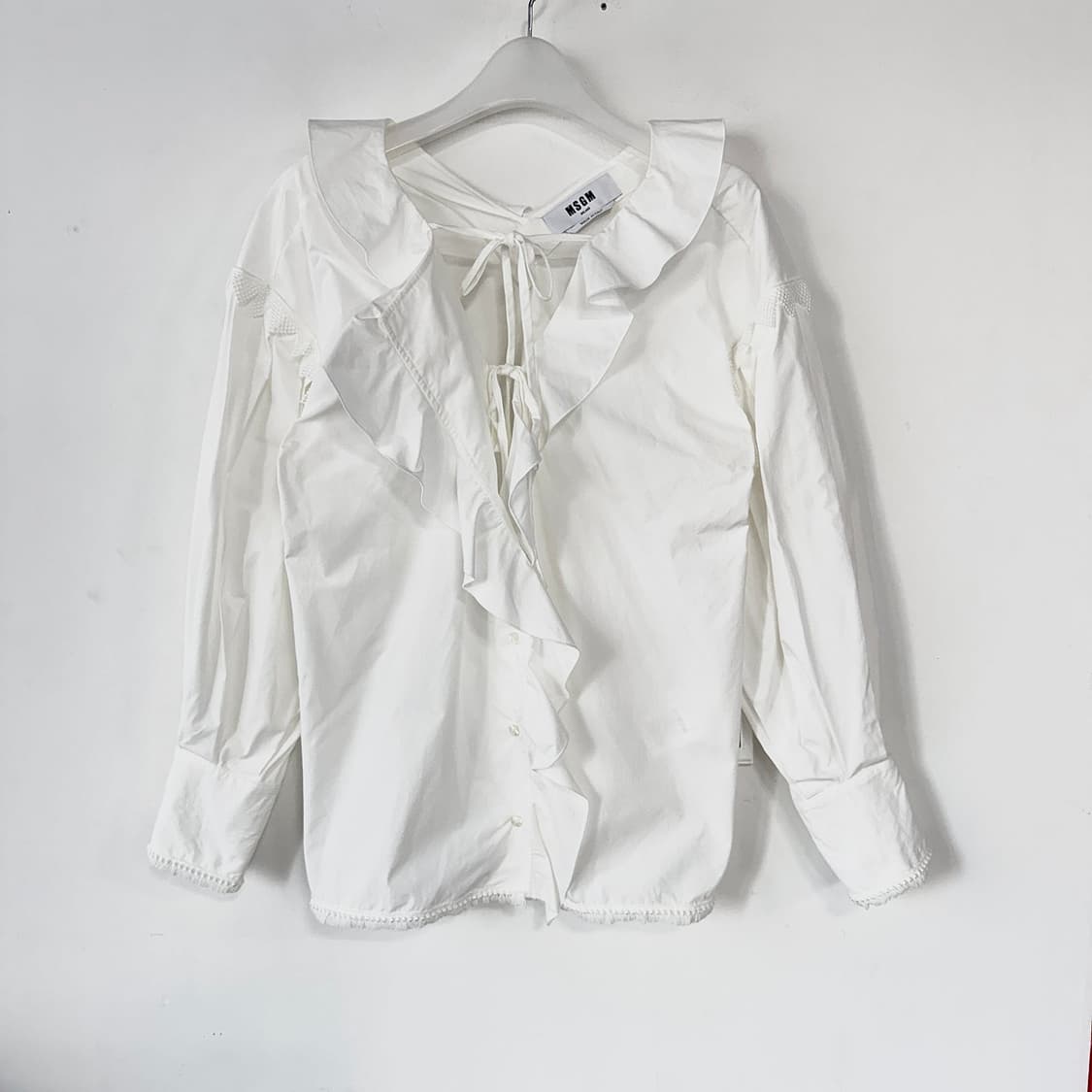 MSGM 화이트 러플 포플린 블라우스 상품이미지2