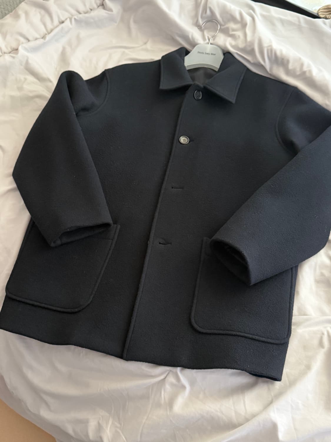 스테디에브리웨어 네이비 하프코트 3사이즈 상품이미지1