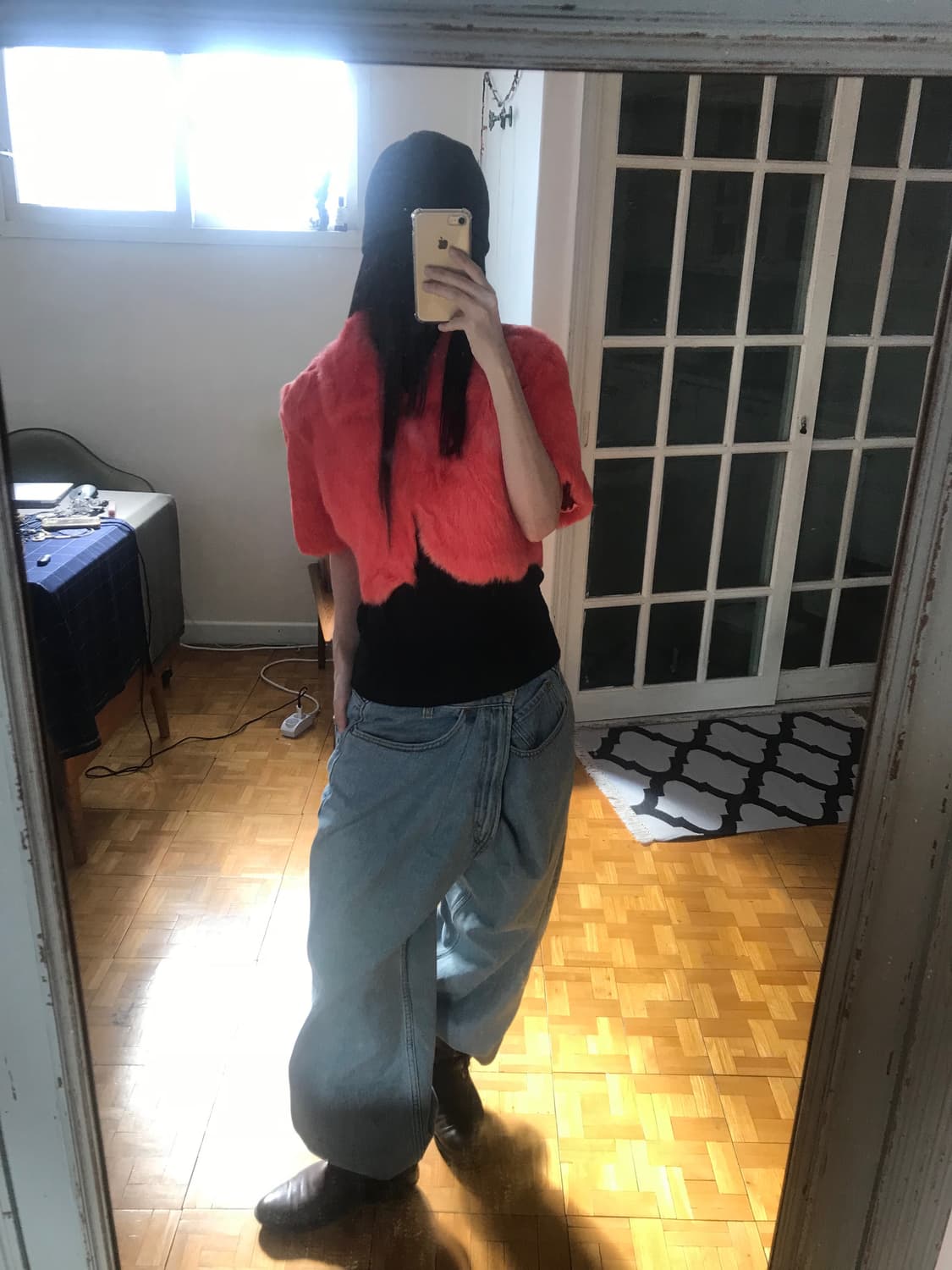 vintage half fur jacket 상품이미지1