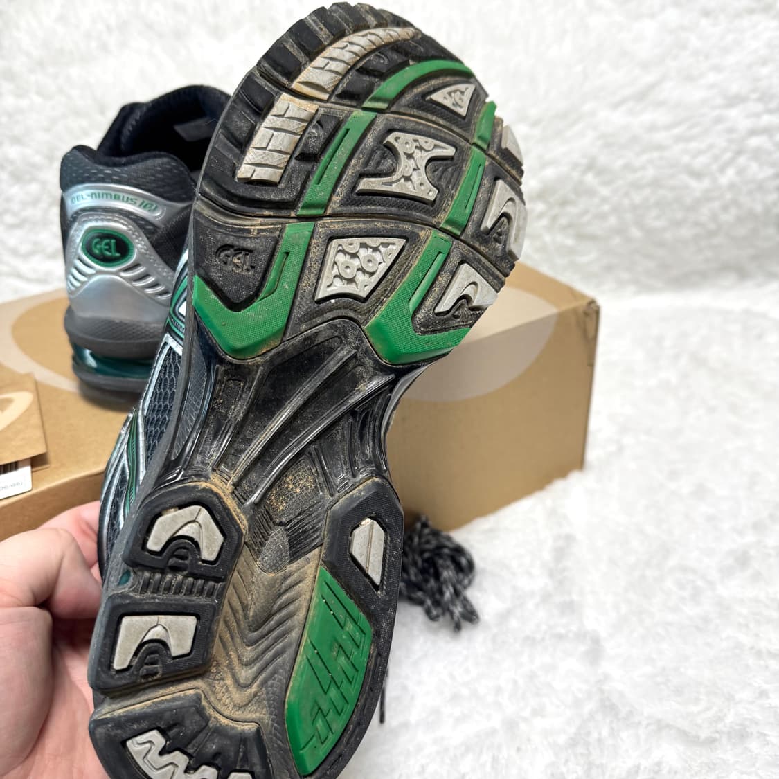 아식스 젤 님버스 10.1 옵시디언 그레이 그린 바질 275 size 상품이미지7