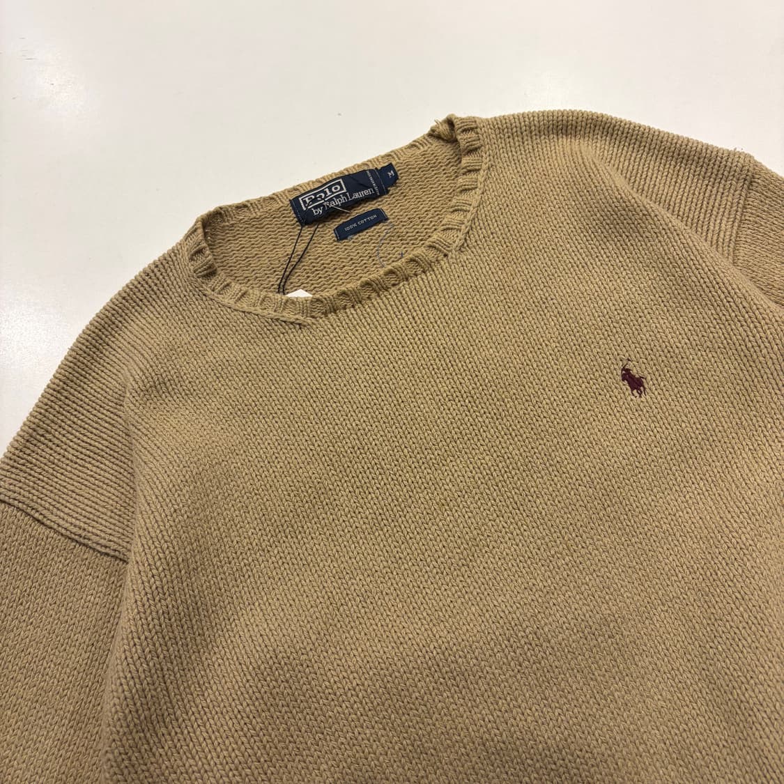 [M] 폴로 랄프로렌 VTG 코튼 베이지색 니트 스웨터 B383 상품이미지3
