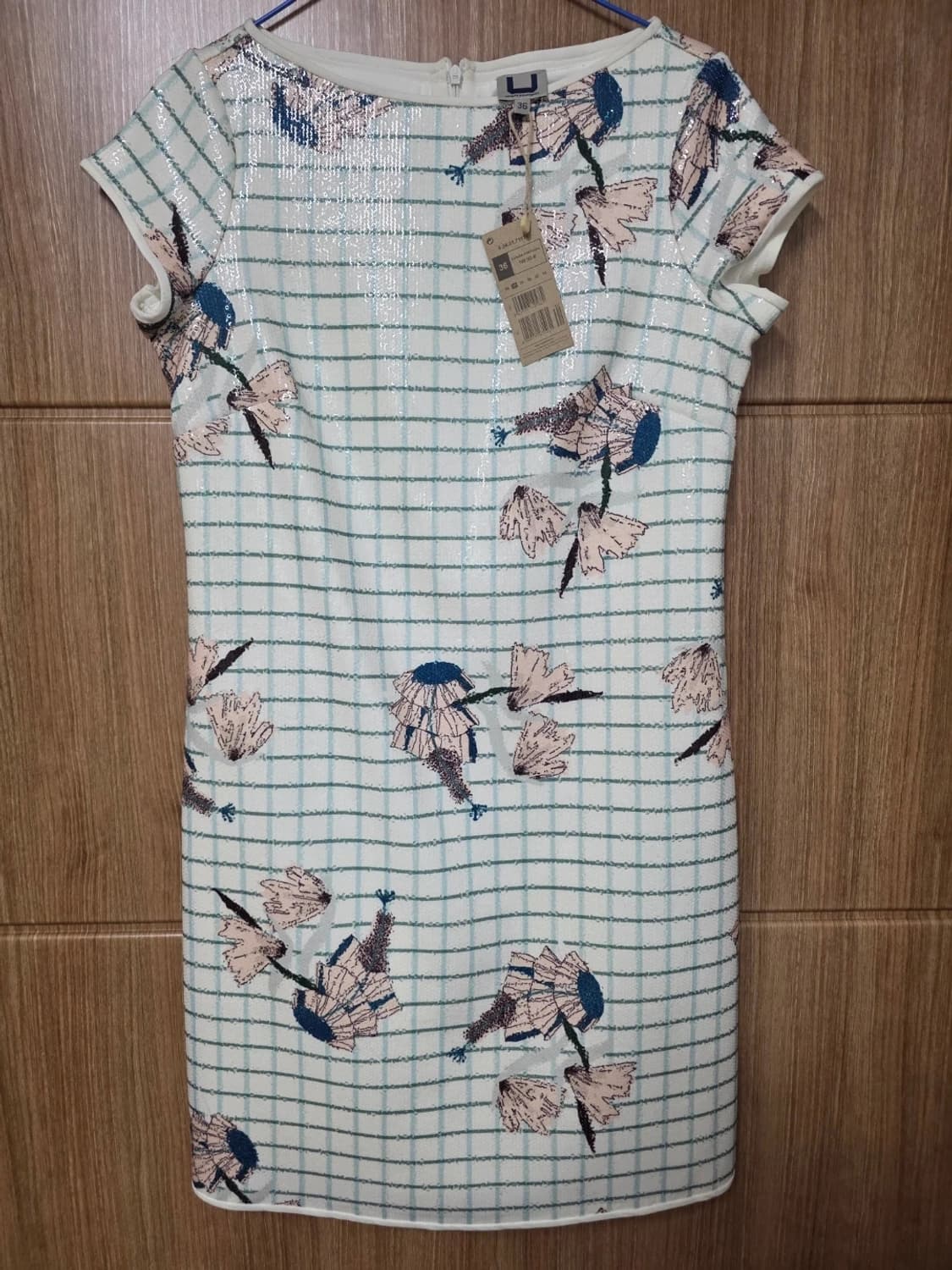 [새제품] 아돌포 도밍게즈 캡소매 스팽글 원피스 36 상품이미지1