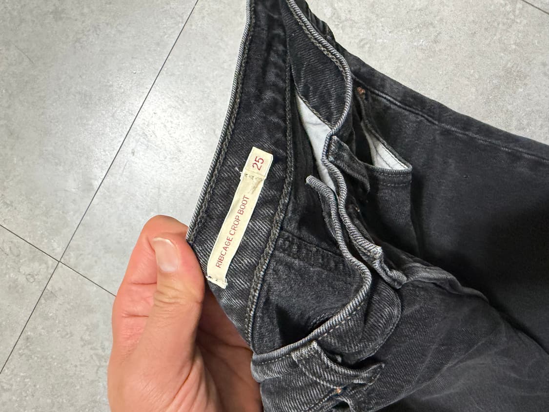 리바이스 프리미엄 부츠컷  빈티지 흑청 데님 크롭  팬츠  상품이미지9